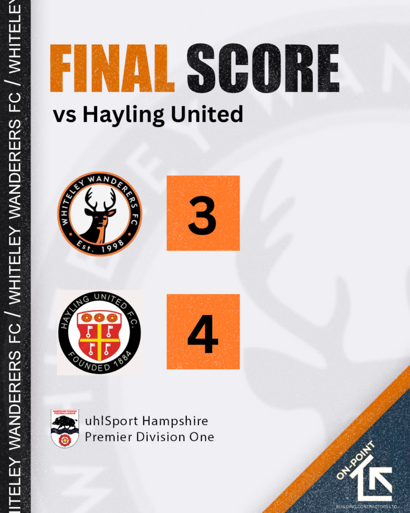 Match Review: Whiteley Wanderers (3) vs Hayling United (4)